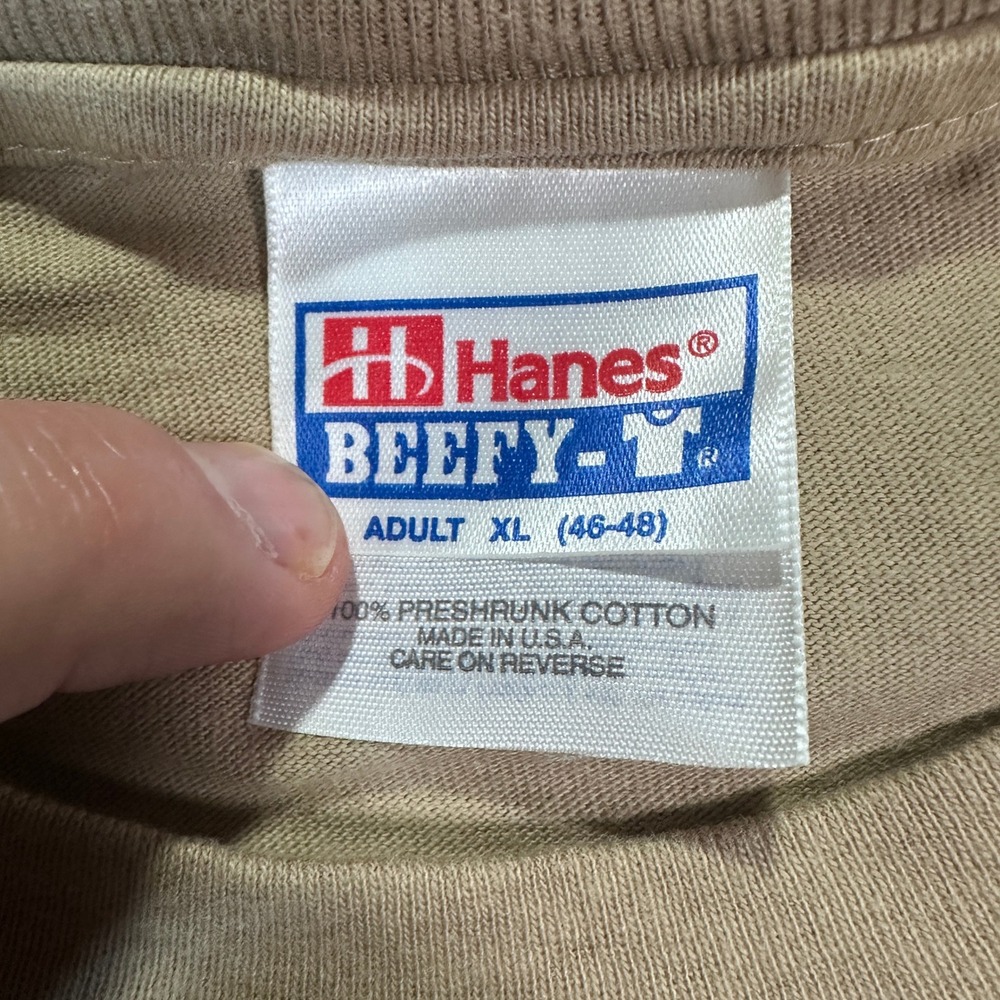 VTG 1996 Moonlight Tobacco Jumbos Elephant T-Shirt Hanes Beefy Men's Size XL Tan - Picture 7 of 11